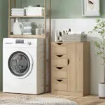 Freestanding Storage Cabinet Bathroom Floor Cabinet 4 Drawers Cupboard Oak for Bedroom Living Room - Image 11