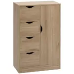 Freestanding Storage Cabinet Bathroom Floor Cabinet 4 Drawers Cupboard Oak for Bedroom Living Room - Image 12