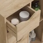 Freestanding Storage Cabinet Bathroom Floor Cabinet 4 Drawers Cupboard Oak for Bedroom Living Room - Image 8