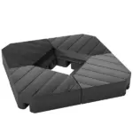 Outsunny Freestanding Umbrella Base: Heavy-Duty, Adjustable for Water or Sand Filling, 132/176 lbs, Black|