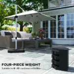 Outsunny Freestanding Umbrella Base: Heavy-Duty, Adjustable for Water or Sand Filling, 132/176 lbs, Black| - Image 4