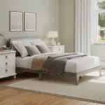 HOMCOM Full Bed Frame with Headboard Full Size Platform Bed Frame with Wooden Slats No Box Spring Needed Easy Assembly Gray - Image 8