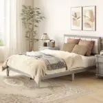 HOMCOM Full Bed Frame with Headboard Full Size Platform Bed Frame with Wooden Slats No Box Spring Needed Easy Assembly Gray - Image 10