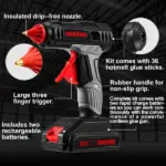 Keegan Tools 20V Cordless Hot Glue Gun Kit with 2 Batteries and 36 Glue Sticks - Image 13