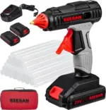 Keegan Tools 20V Cordless Hot Glue Gun Kit with 2 Batteries and 36 Glue Sticks - Image 4