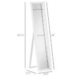 Full-Size White Mirror, Floor Standing or Wall-Mounted, Rectangle, for Bedroom, Living Room - Image 3