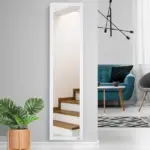 Full-Size White Mirror, Floor Standing or Wall-Mounted, Rectangle, for Bedroom, Living Room - Image 4