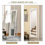 Full-Size White Mirror, Floor Standing or Wall-Mounted, Rectangle, for Bedroom, Living Room - Image 5