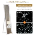 Full-Size White Mirror, Floor Standing or Wall-Mounted, Rectangle, for Bedroom, Living Room - Image 6