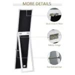Full-Size White Mirror, Floor Standing or Wall-Mounted, Rectangle, for Bedroom, Living Room - Image 8