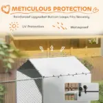 Galvanized Chain Link Large Outdoor Dog Kennel with Waterproof and UV-Resistant Cover, for M and L Dogs, 13.1' x 7.5' x 7.5' - Image 6