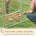 Galvanized Chain Link Large Outdoor Dog Kennel with Waterproof and UV-Resistant Cover, for M and L Dogs, 13.1' x 7.5' x 7.5' - Image 7