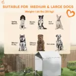 Galvanized Chain Link Large Outdoor Dog Kennel with Waterproof and UV-Resistant Cover, for M and L Dogs, 13.1' x 7.5' x 7.5' - Image 8