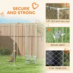 PawHut Galvanized Chain Link Large Outdoor Dog Kennel with Waterproof and UV-Resistant Cover, for MandL Dogs, 19.7' x 7.5' x 7.5' - Image 5