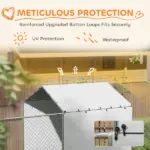 PawHut Galvanized Chain Link Large Outdoor Dog Kennel with Waterproof and UV-Resistant Cover, for MandL Dogs, 19.7' x 7.5' x 7.5' - Image 6