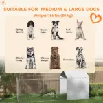 PawHut Galvanized Chain Link Large Outdoor Dog Kennel with Waterproof and UV-Resistant Cover, for MandL Dogs, 19.7' x 7.5' x 7.5' - Image 8