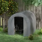 Galvanized Metal 6' x 8' Outdoor Storage Tent, Heavy Duty and Waterproof Portable Shed, for Bike, Motorcycle, Tools - Image 2