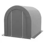 Galvanized Metal 6' x 8' Outdoor Storage Tent, Heavy Duty and Waterproof Portable Shed, for Bike, Motorcycle, Tools - Image 11