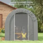 Galvanized Metal 6' x 8' Outdoor Storage Tent, Heavy Duty and Waterproof Portable Shed, for Bike, Motorcycle, Tools - Image 6