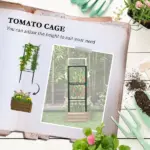 Galvanized Planter Box, 24" x 24" x 11.75" Raised Garden Bed with Tomato Cage for Climbing Vines, Brown - Image 4