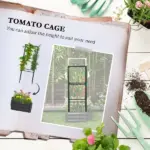 Galvanized Planter Box, 24" x 24" x 11.75" Raised Garden Bed with Tomato Cage for Climbing Vines, Dark Gray - Image 4