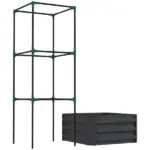 Galvanized Planter Box, 24" x 24" x 11.75" Raised Garden Bed with Tomato Cage for Climbing Vines, Dark Gray - Image 8