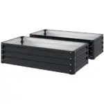2-Pack Galvanized Raised Garden Beds 4 x 2 x 1 Ft Metal Planter Boxes Gray