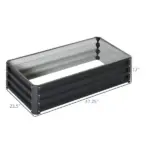2-Pack Galvanized Raised Garden Beds 4 x 2 x 1 Ft Metal Planter Boxes Gray - Image 3