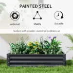 2-Pack Galvanized Raised Garden Beds 4 x 2 x 1 Ft Metal Planter Boxes Gray - Image 4