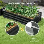 2-Pack Galvanized Raised Garden Beds 4 x 2 x 1 Ft Metal Planter Boxes Gray - Image 7