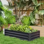 2-Pack Galvanized Raised Garden Beds 4 x 2 x 1 Ft Metal Planter Boxes Gray - Image 8