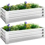2-Pack Galvanized Raised Garden Beds 4 x 2 x 1 Ft Metal Planter Boxes Silver - Image 11