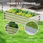 2-Pack Galvanized Raised Garden Beds 4 x 2 x 1 Ft Metal Planter Boxes Silver - Image 7
