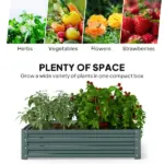 Galvanized Raised Garden Bed 4x4 Steel Frame Green for Vegetables Flowers Plants Herbs - Image 4