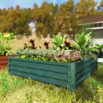 Galvanized Raised Garden Bed 4x4 Steel Frame Green for Vegetables Flowers Plants Herbs - Image 10