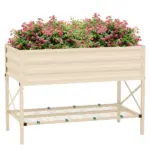 Outsunny Galvanized Raised Garden Bed Cream Metal Planter Box with Legs Storage Shelf Bed Liner for Efficient Gardening - Image 11