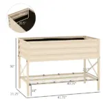 Outsunny Galvanized Raised Garden Bed Cream Metal Planter Box with Legs Storage Shelf Bed Liner for Efficient Gardening - Image 3
