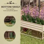 Outsunny Galvanized Raised Garden Bed Cream Metal Planter Box with Legs Storage Shelf Bed Liner for Efficient Gardening - Image 5