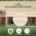 Outsunny Galvanized Raised Garden Bed Cream Metal Planter Box with Legs Storage Shelf Bed Liner for Efficient Gardening - Image 6
