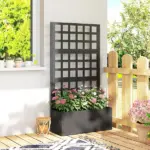 Outsunny Galvanized Raised Garden Bed Planter Box with Trellis for Climbing Plants, Vegetable, Vines, 24 Inch x 9 Inch x 44.5 Inch, Black - Image 10