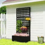 Outsunny Galvanized Raised Garden Bed Planter Box with Trellis for Climbing Plants, Vegetable, Vines, 35 Inch x 16 Inch x 70 Inch, Black - Image 10