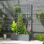 Outsunny Galvanized Raised Garden Bed Planter Box with Trellis for Climbing Plants, Vegetable, Vines, 35" x 16" x 70", Gray - Image 8