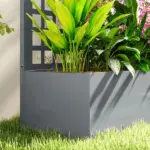 Outsunny Galvanized Raised Garden Bed Planter Box with Trellis for Climbing Plants, Vegetable, Vines, 35" x 16" x 70", Gray - Image 9