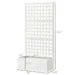 Galvanized Raised Garden Bed Planter Box with Trellis for Climbing Plants, Vegetable, Vines, 35" x 16" x 70", White - Image 3