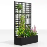 Outsunny Galvanized Raised Garden Bed Planter Box with Trellis for Climbing Plants, Vegetable, Vines, 43 Inch x 16 Inch x 70 Inch, Black - Image 11
