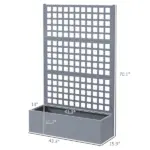 Outsunny Galvanized Raised Garden Bed Planter Box with Trellis for Climbing Plants, Vegetable, Vines, 43" x 16" x 70", Gray - Image 3