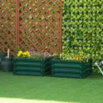 2 Pack Galvanized Raised Garden Beds with Open Bottom, Green - Image 2
