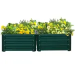 2 Pack Galvanized Raised Garden Beds with Open Bottom, Green - Image 11