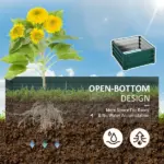 2 Pack Galvanized Raised Garden Beds with Open Bottom, Green - Image 6
