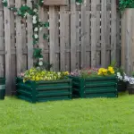 2 Pack Galvanized Raised Garden Beds with Open Bottom, Green - Image 10